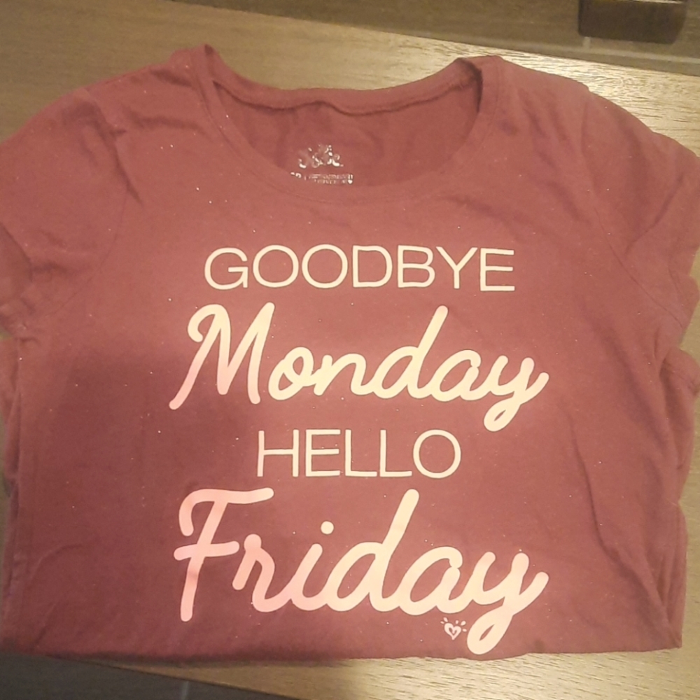 Justice shirt -  "Goodbye Monday Hello Friday"